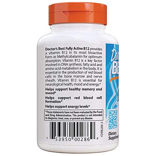 Foto 4 pulgar | Suplemento Doctor's Best Fully Active B12 1500 MCG 60 Tabletas - Venta Internacional