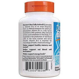 Foto 3 | Suplemento Doctor's Best Fully Active B12 1500 MCG 60 Tabletas - Venta Internacional
