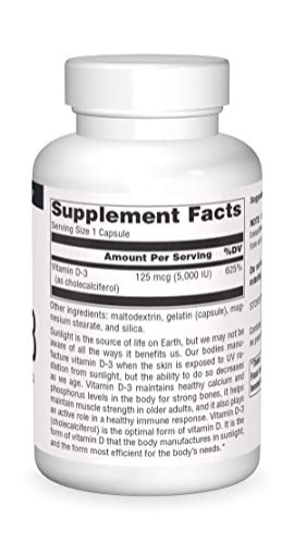 Foto 4 pulgar | Vitamina D-3 De Supplement Source Naturals, 5000 Ui, 240 Cápsulas - Venta Internacional.