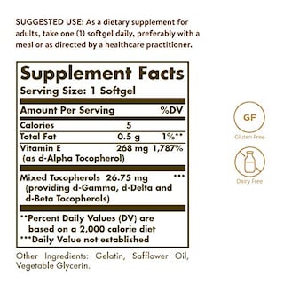 Foto 2 | Suplemento Solgar De Vitamina E 268 Mg (400 Ui) 250 Cápsulas Blandas - Venta Internacional.