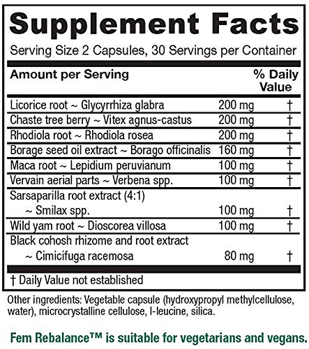 Foto 3 pulgar | Suplemento Vitanica Femrebalance Hormone Balance 60 Cápsulas - Venta Internacional.