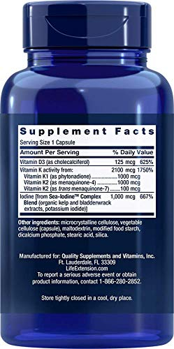 Foto 3 pulgar | Complemente Las Vitaminas D Y K De Life Extension Con Yodo Marino - Venta Internacional.