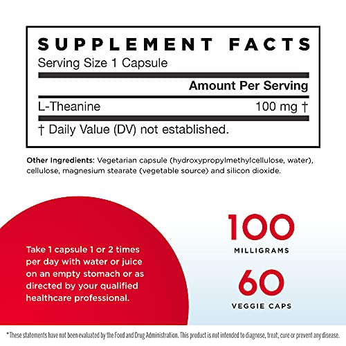 Foto 3 pulgar | Suplemento De Teanina De Jarrow Formulas, 100 Mg, 60 Cápsulas Vegetarianas - Venta Internacional.
