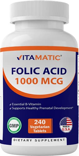 Foto 2 pulgar | Suplemento De Ácido Fólico Vitamático 1000 Mcg (1 Mg) 240 Tabletas - Venta Internacional.
