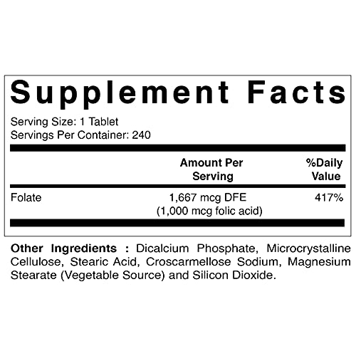 Foto 3 pulgar | Suplemento De Ácido Fólico Vitamático 1000 Mcg (1 Mg) 240 Tabletas - Venta Internacional.