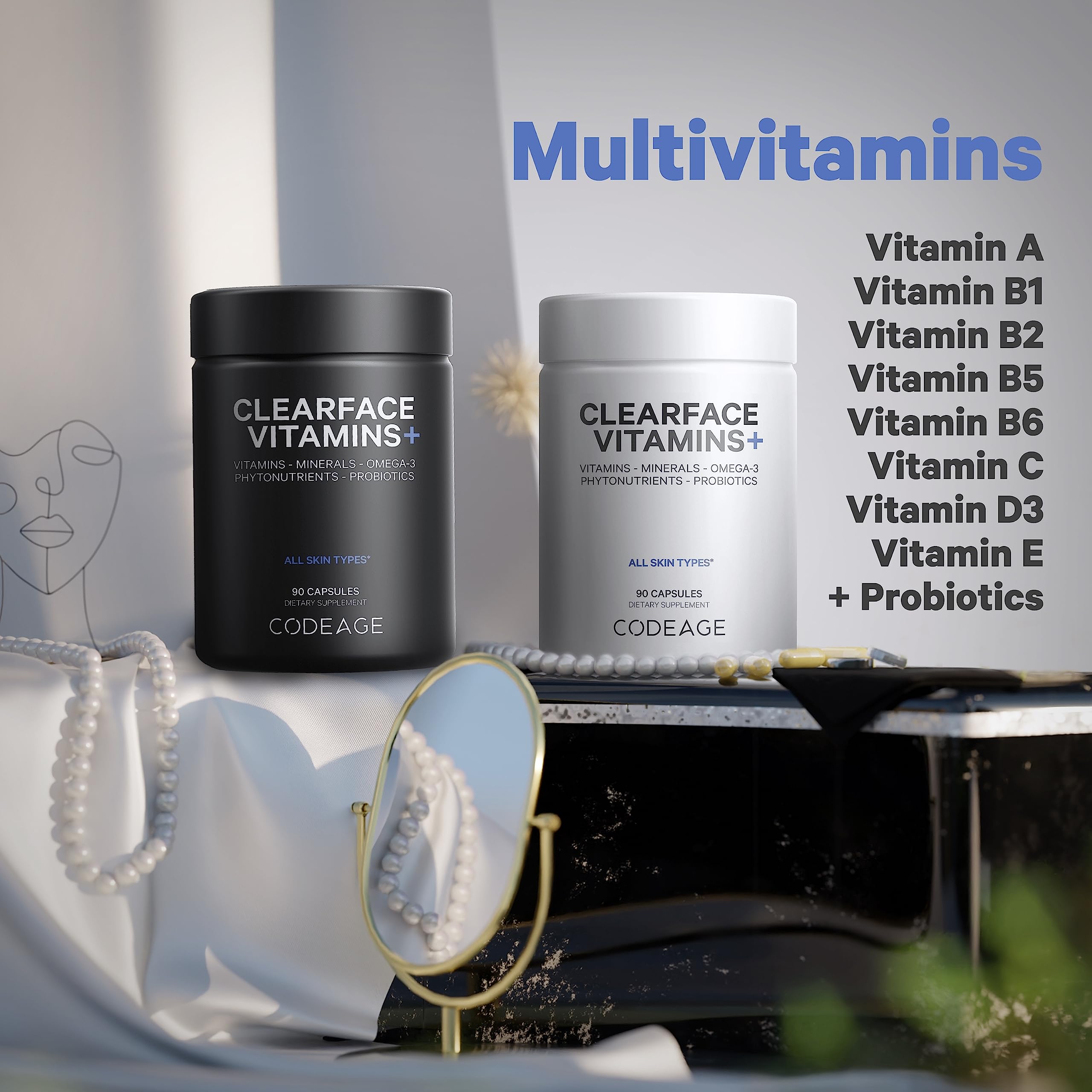 Foto 4 pulgar | Suplemento De Ácido Pantoténico, Niacina Y Más De Codeage Clearface - Venta Internacional.
