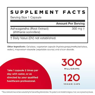 Foto 2 | Suplemento Jarrow Formulas Ashwagandha 300 Mg 120 Comprimidos - Venta Internacional.