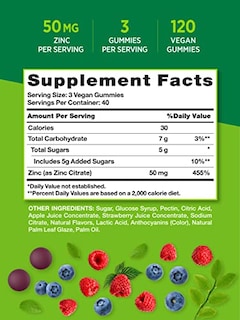 Foto 2 | Suplemento De Gomitas De Zinc Nature's Truth, 50 Mg, 120 Unidades - Venta Internacional.