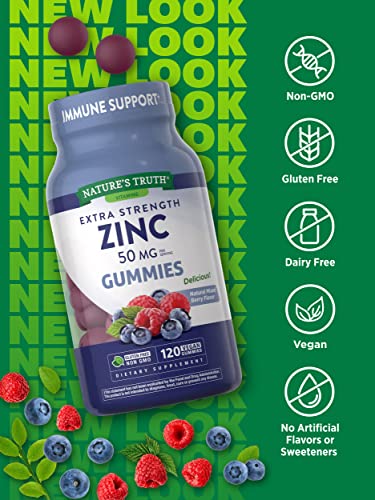 Foto 5 pulgar | Suplemento De Gomitas De Zinc Nature's Truth, 50 Mg, 120 Unidades - Venta Internacional.