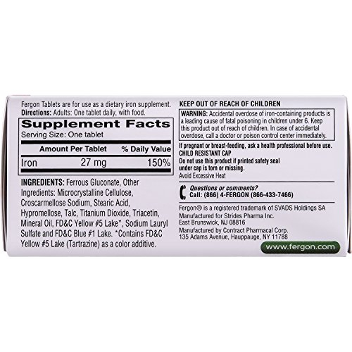 Foto 3 pulgar | Suplemento De Hierro Fergon High Potency 27 Mg 100 Comprimidos - Venta Internacional.