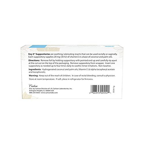 Foto 2 | Supositorios Carlson Key-e 30 Ui De Vitamina E Vaginal Y Rectal - Venta Internacional.