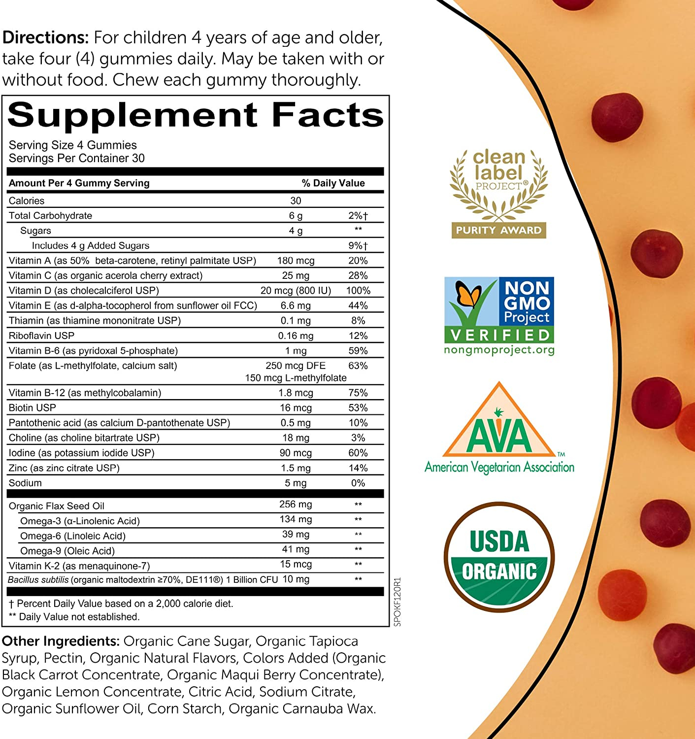 Foto 4 pulgar | Suplemento Multivitamínico Diario Orgánico Gummy Kids De Smartypants - Venta Internacional.