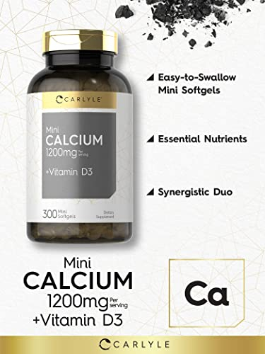 Foto 4 pulgar | Complemente Carlyle Calcium Con D3 1200 Mg 300 Cápsulas Blandas - Venta Internacional.