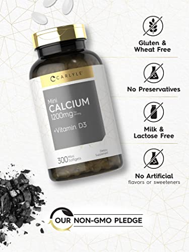 Foto 5 pulgar | Complemente Carlyle Calcium Con D3 1200 Mg 300 Cápsulas Blandas - Venta Internacional.