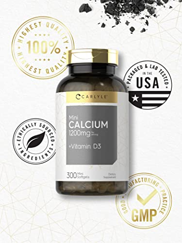 Foto 6 pulgar | Complemente Carlyle Calcium Con D3 1200 Mg 300 Cápsulas Blandas - Venta Internacional.