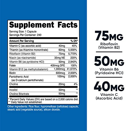Foto 3 pulgar | Suplemento Nutricost Vitamina B Complex 460 Mg 240 Cápsulas - Venta Internacional.