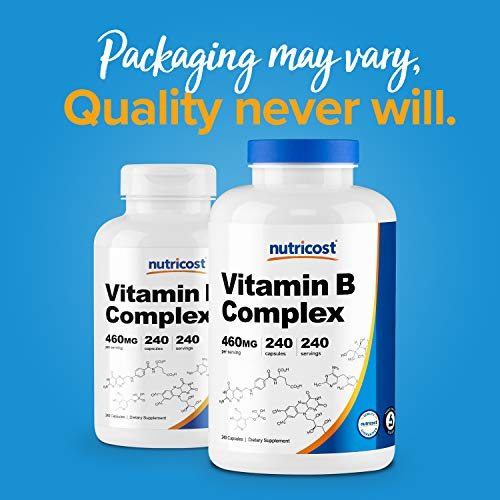 Foto 4 pulgar | Suplemento Nutricost Vitamina B Complex 460 Mg 240 Cápsulas - Venta Internacional.