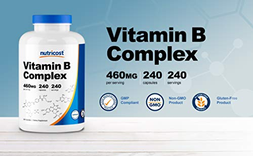 Foto 5 pulgar | Suplemento Nutricost Vitamina B Complex 460 Mg 240 Cápsulas - Venta Internacional.