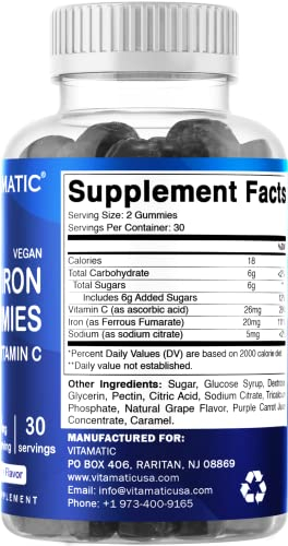 Foto 3 pulgar | Suplemento De Gomitas De Hierro Vitamatic, 20 Mg Con Vitamina C, 60 Unidades - Venta Internacional.