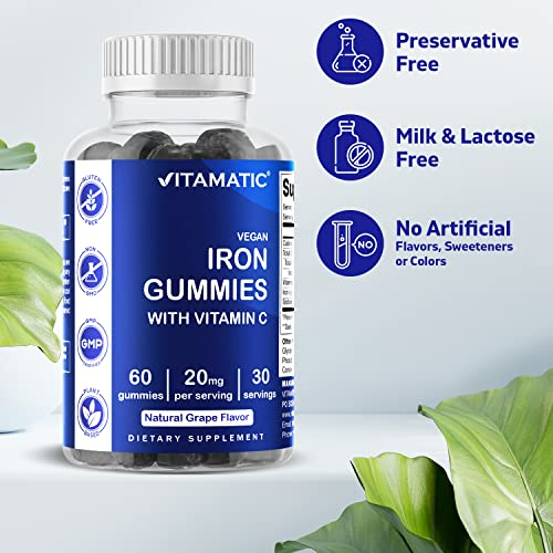 Foto 4 pulgar | Suplemento De Gomitas De Hierro Vitamatic, 20 Mg Con Vitamina C, 60 Unidades - Venta Internacional.