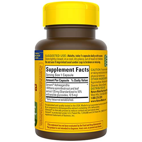 Foto 7 | Suplemento Natural, Cápsulas De Ashwagandha, 125 Mg, 60 Unidades - Venta Internacional.