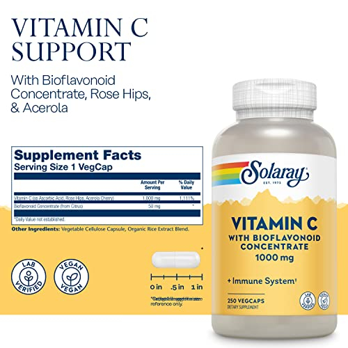 Foto 3 pulgar | Suplemento Solaray De Vitamina C De 1000 Mg Con Bioflavonoide 250 Vegc - Venta Internacional.