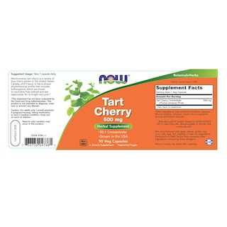 Foto 2 | Supplement Now Tart Cherry (prunus Cerasus) 500 Mg 90 Cápsulas - Venta Internacional.