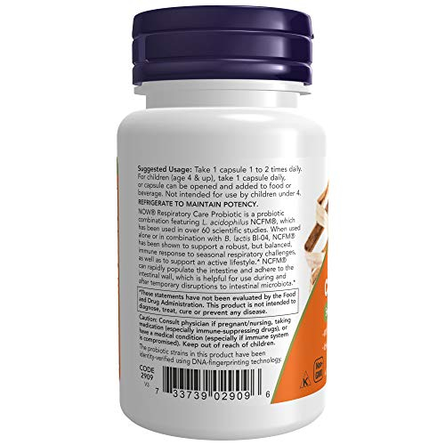 Foto 4 pulgar | Probiótico Supplement Now Respiratory Care, 60 Cápsulas Vegetarianas - Venta Internacional.