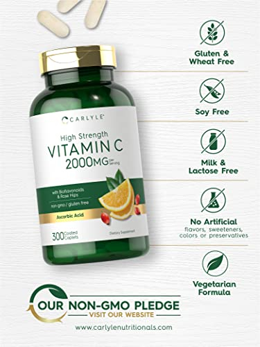 Foto 4 | Suplemento Carlyle De Vitamina C De 2000 Mg Con Escaramujo 300 Cápsulas - Venta Internacional