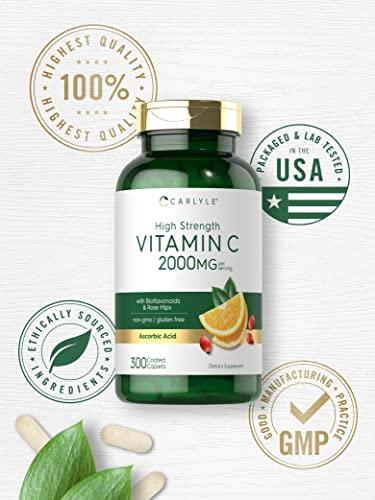 Foto 6 pulgar | Suplemento Carlyle De Vitamina C De 2000 Mg Con Escaramujo 300 Cápsulas - Venta Internacional