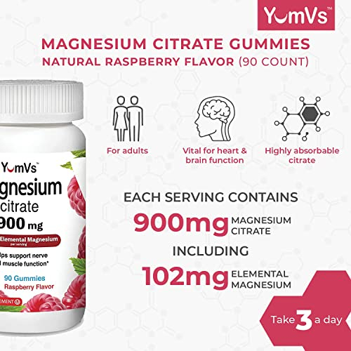 Foto 3 pulgar | Gomitas De Citrato De Magnesio Supplement Yum-v's, 900 Mg, 90 Unidades - Venta Internacional.