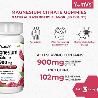 Foto 2 | Gomitas De Citrato De Magnesio Supplement Yum-v's, 900 Mg, 90 Unidades - Venta Internacional.