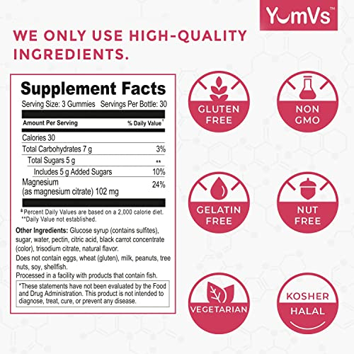 Foto 5 pulgar | Gomitas De Citrato De Magnesio Supplement Yum-v's, 900 Mg, 90 Unidades - Venta Internacional.