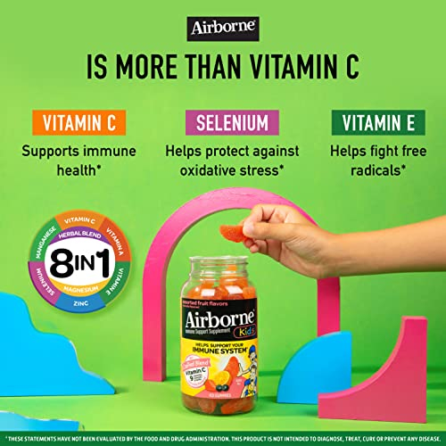 Foto 5 pulgar | Gomitas De Vitamina C Airborne Kids 500 Mg Con Zinc 63 Gomitas - Venta Internacional.