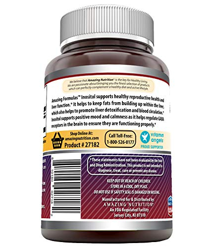 Foto 4 pulgar | Suplemento Amazing Formulas De Inositol 1000 Mg 120 Comprimidos - Venta Internacional.