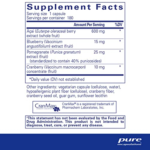 Foto 3 pulgar | Suplemento Pure Encapsulations Acai 600 Con 180 Cápsulas De Fibra - Venta Internacional.