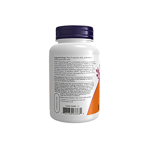Foto 4 pulgar | Supplement Now Thyroid Energy, Yodo Y Tirosina, 90 Cápsulas Vegetales - Venta Internacional.