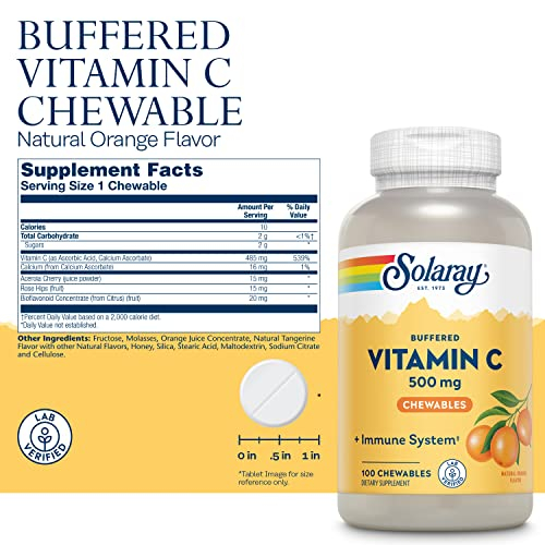 Foto 4 pulgar | Vitamina C, Masticable Solaray, Tamponada, 500 Mg Con Rosa Mosqueta 100 - Venta Internacional.