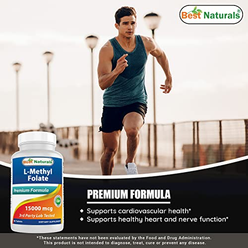 Foto 5 pulgar | Suplemento Best Naturals De Folato De Metilo, 15 Mg, 60 Comprimidos - Venta Internacional.