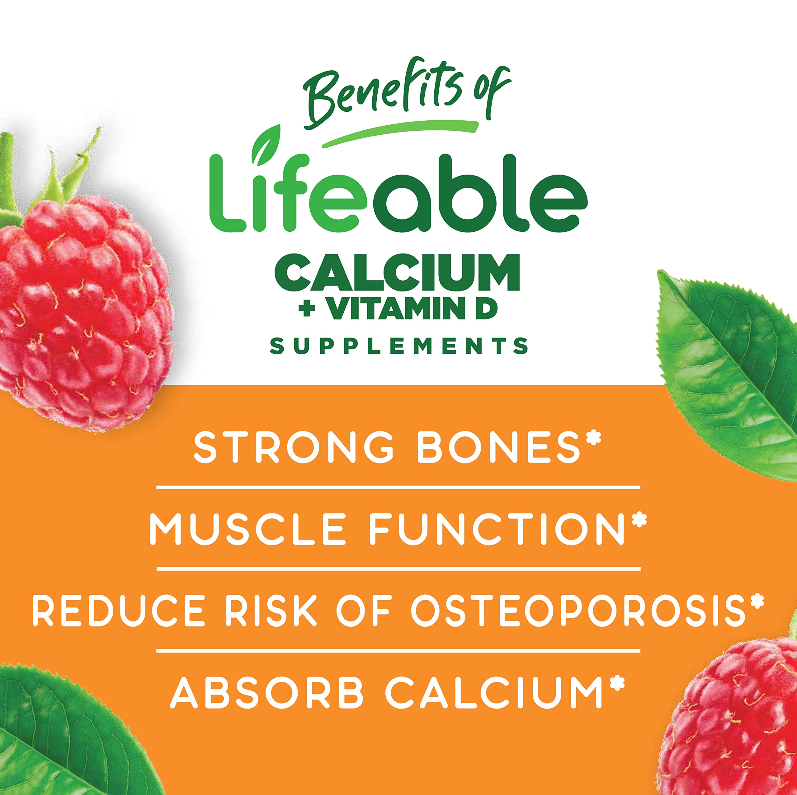 Foto 4 pulgar | Gomitas De Calcio Lifeable, 500 Mg, Con Vitamina D3, 1000 Ui, 60 Unidades - Venta Internacional.