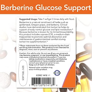 Foto 3 | Supplement Now Berberine Glucosa Support 90 Cápsulas Blandas - Venta Internacional.