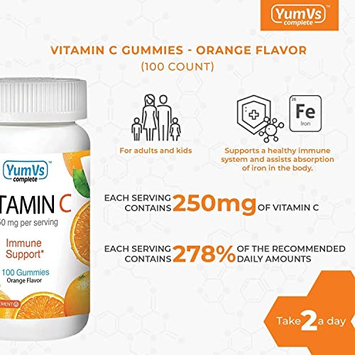 Foto 3 pulgar | Gomitas De Vitamina C Yum-v's 250 Mg Para Adultos Y Niños, 100 Unidades - Venta Internacional.