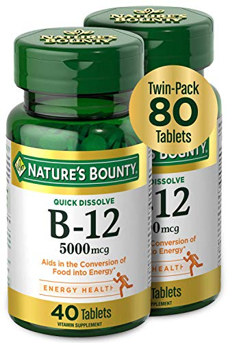 Foto 2 pulgar | Suplemento De Vitamina B12 De Nature's Bounty, 5000 Mcg, 80 Tabletas - Venta Internacional.