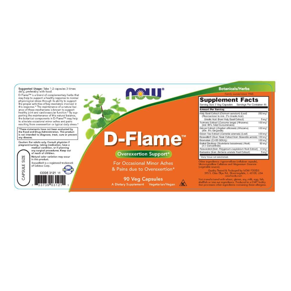 Foto 3 pulgar | Supplement Now Foods D-flame 90 Vcaps - Venta Internacional.