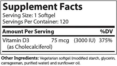 Foto 5 | Suplemento Zahler De Vitamina D3 3000 Ui 120 Cápsulas Blandas - Venta Internacional.