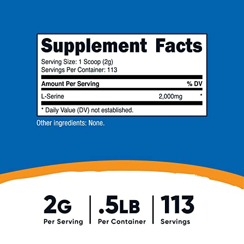 Foto 3 pulgar | Suplemento Nutricost L-serina En Polvo 227 G 113 Porciones 2 G/se - Venta Internacional.