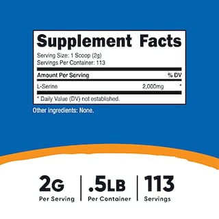 Foto 2 | Suplemento Nutricost L-serina En Polvo 227 G 113 Porciones 2 G/se - Venta Internacional.