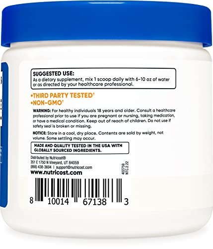Foto 4 pulgar | Suplemento Nutricost L-serina En Polvo 227 G 113 Porciones 2 G/se - Venta Internacional.