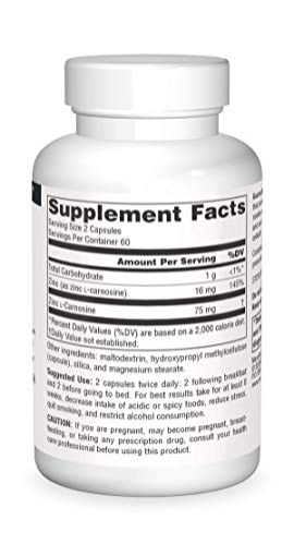 Foto 4 pulgar | Supplement Source Naturals Gastricsoothe Zinc L-carnosina 12 - Venta Internacional.