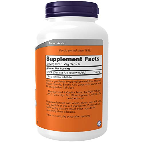 Foto 3 pulgar | Supplement Now Foods Gaba 750 Mg 200 Cápsulas Vegetarianas - Venta Internacional.